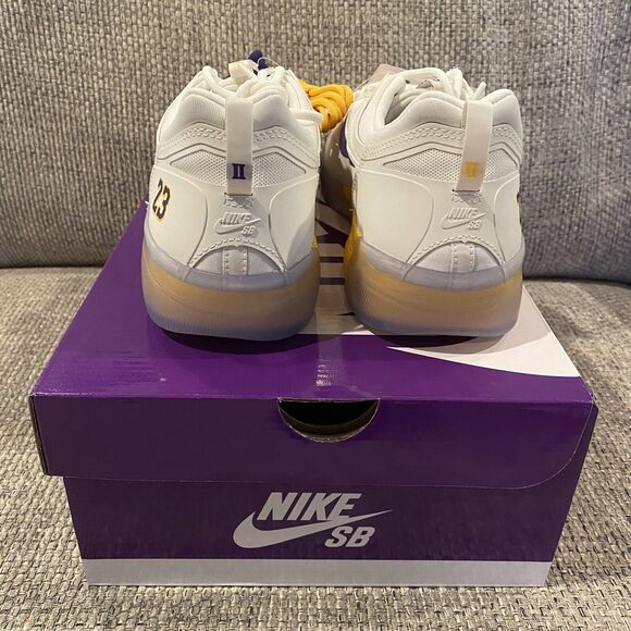 Nike SB Nyjah Free 2 Shoes NBA Los Angeles Lakers DA3439-100 Size 9 - Picture 4 of 11